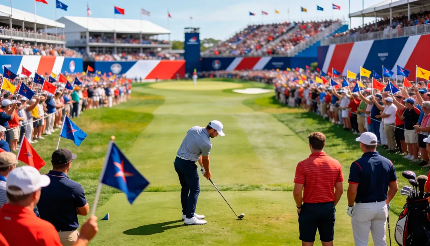 Отборен голф двубой на Ryder Cup с публика